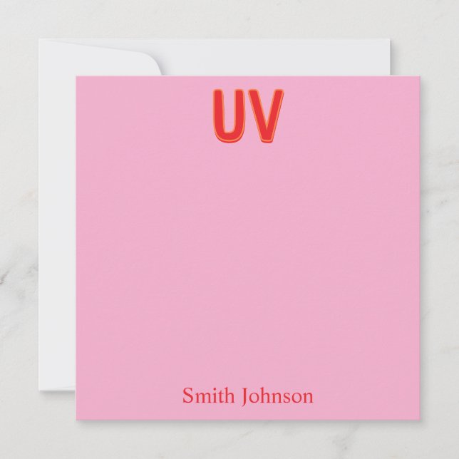 Invitation Pink Custom Monogram Stationery (Devant)