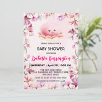 Pink Cute poulpe calmar fleurs baby shower enfants