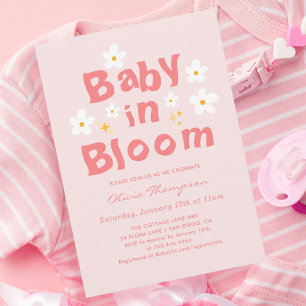 Invitation Pink Daisy Spring Baby Dans Le Baby shower En Fleu