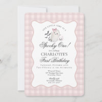 Pink En vichy Preppy Ghost Éffrayant Un 1er annive