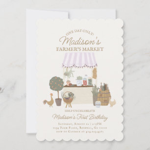 Invitation Pink Farmers Market Farm frais Anniversaire Invita