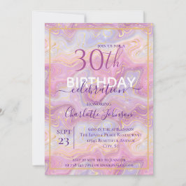 Invitation Pink Faux Gold Parties scintillant Agate N'Importe