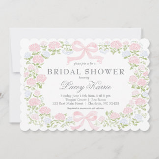 Invitation Pink Floral Baby Shower Invitation,