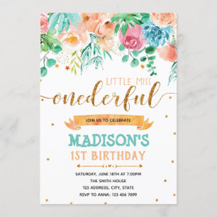 Invitation Pink Floral Premier Anniversaire