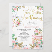 Pink Floral Twins Baby brasse du Baby shower