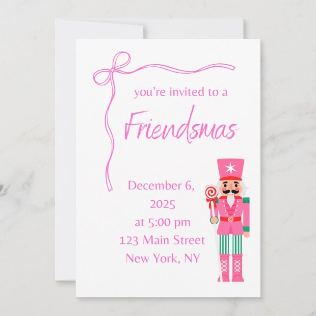 Invitation Pink Friendsmas (Devant)