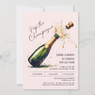 Invitation Pink Fun Champagne Bridal Brunch Wedding shower