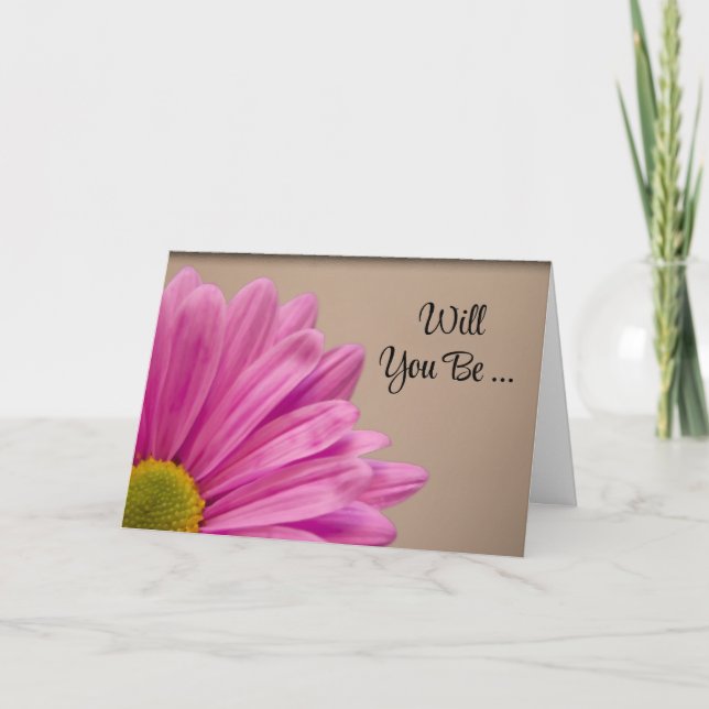Invitation Pink Gerber Daisy Serez-Vous Ma Femme D'Accueil (Devant)