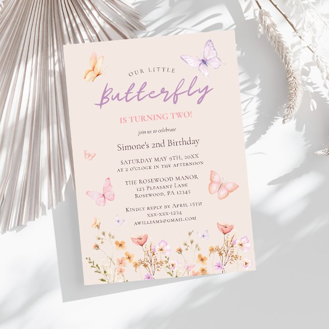 Invitation Pink Girl 2e anniversaire (Créateur téléchargé)