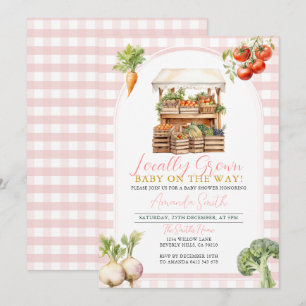 Invitation Pink Girl Cultivé localement Fresh Market Baby sho