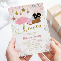 Pink Gold Afro Africain Baby Angel Baby shower