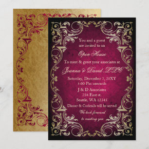 Invitation Pink Gold Business Party