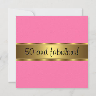 Invitation Pink Gold Fabulous 50e fête d'anniversaire