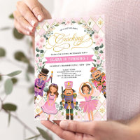 Pink Gold Floral Nutcracker Girls Anniversaire