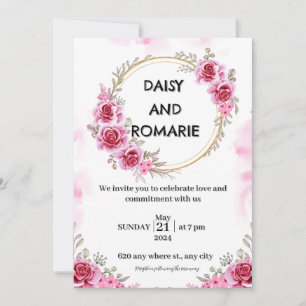 Invitation Pink Gold Free