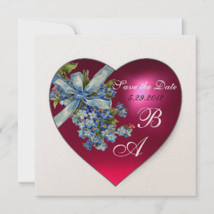 Invitation PINK HEART OUBLIEZ MOI PAS MONOGRAS argent métalli