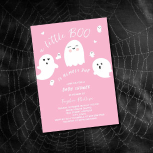 Invitation Pink Little Boo doit Baby shower d'Halloween