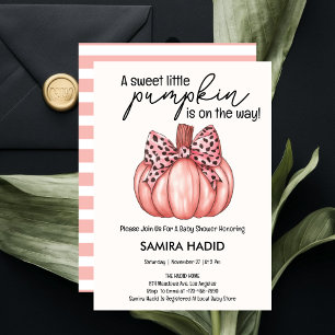 Invitation Pink Little Citrouille C'est un Baby shower d'auto