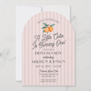 Invitation Pink Little Cutie Citrus Anniversaire