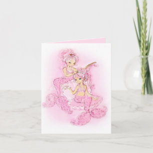 Invitation Pink Mermaids Maid of Honor Note