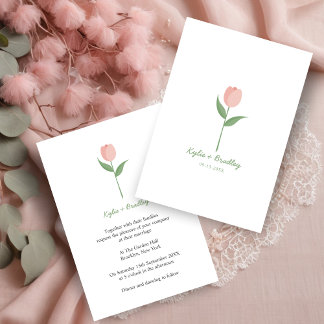 Invitation Pink Minimalist Tulip