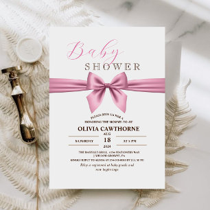 Invitation Pink minimaliste Baby shower moderne modèle