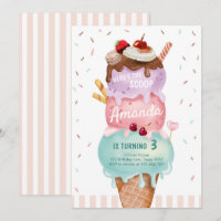Pink Mint Crème de glace cône Scoop Anniversaire I