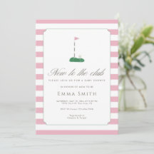 Pink New to the Club Golf Baby Shower