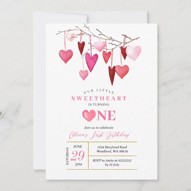 Invitation PINK Notre Petit Amoureux Saint-Valentin Anniversa (Devant)