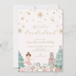 Invitation Pink Nutcracker Winter Onederland Birthday Invite