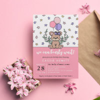 Pink On peut attendre l'invitation Baby shower fil
