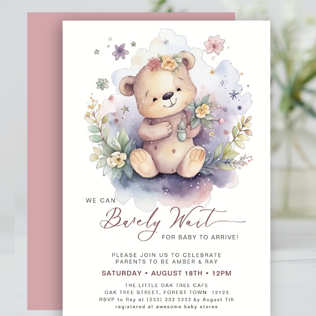 Invitation Pink On Peut Attendre Plus Tard Baby shower Fille  (Créateur téléchargé)