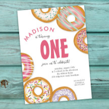 Pink One Donut Première fête d'anniversaire