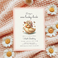 Pink One Lucky Duck Baby Girl Premier anniversaire