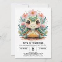 Pink Online Turtle Girl Anniversaire