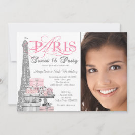 Invitation Pink Paris Sweet 16 Anniversaire