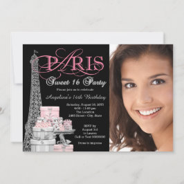 Invitation Pink Paris Sweet 16 Anniversaire