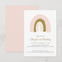 Pink Pastel Aquarelle Rainbow fête d'anniversaire