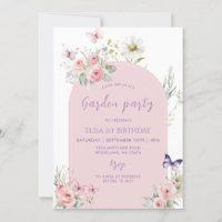 Pink Pastel Floral Butterfly Garden Party