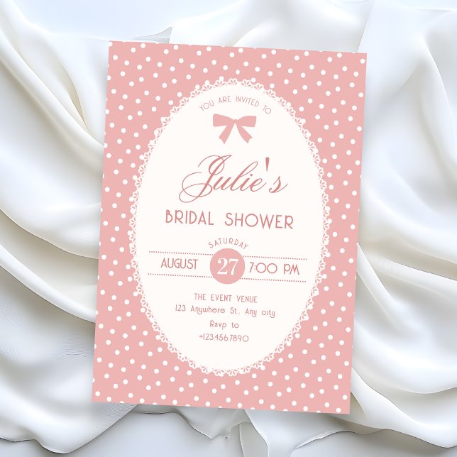 Invitation Pink pastel vintage bridal shower (Créateur téléchargé)