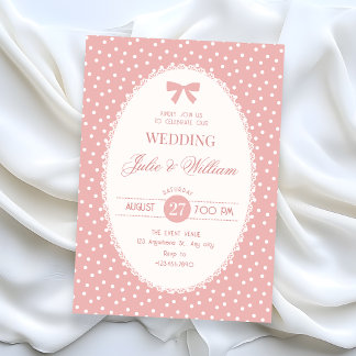 Invitation Pink pastel vintage wedding