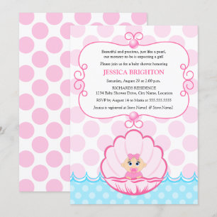 Invitation Pink Pearl Baby Girl Douche