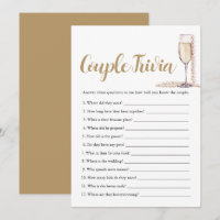 Pink Pearl & Prosecco Couple Trivia Bridal Game