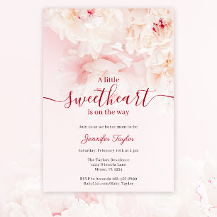 Invitation Pink Peony Petit Baby shower de fille amoureuse