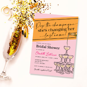 Invitation Pink Pop la Tour de Champagne Baby Shower