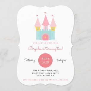 Invitation Pink Princess Castle fête d'anniversaire