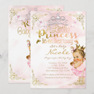 Invitation Pink Princess Sparkle Tutu & Baby shower de la Cou