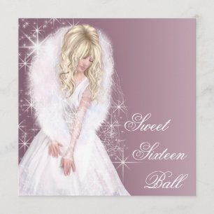 Invitation Pink Princess Sweet 16 Anniversaire