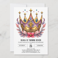 Pink Printable Princess Crown Anniversaire