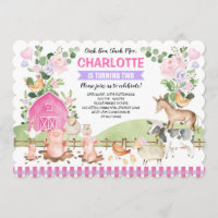 Pink Purple Floral Farm Animaux de la ferme Barnia